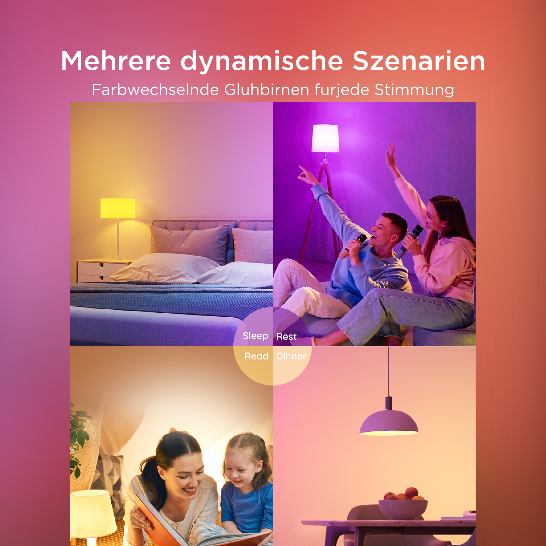 GOVEE E27 Smart LED Glühbirne (2-er Packung), RGBWW, 800 Lumen, 2700K-6500K