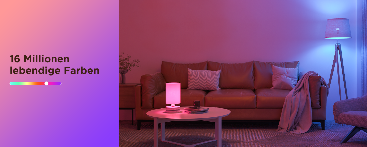 GOVEE E27 Smart LED Glühbirne (2-er Packung), RGBWW, 800 Lumen, 2700K-6500K