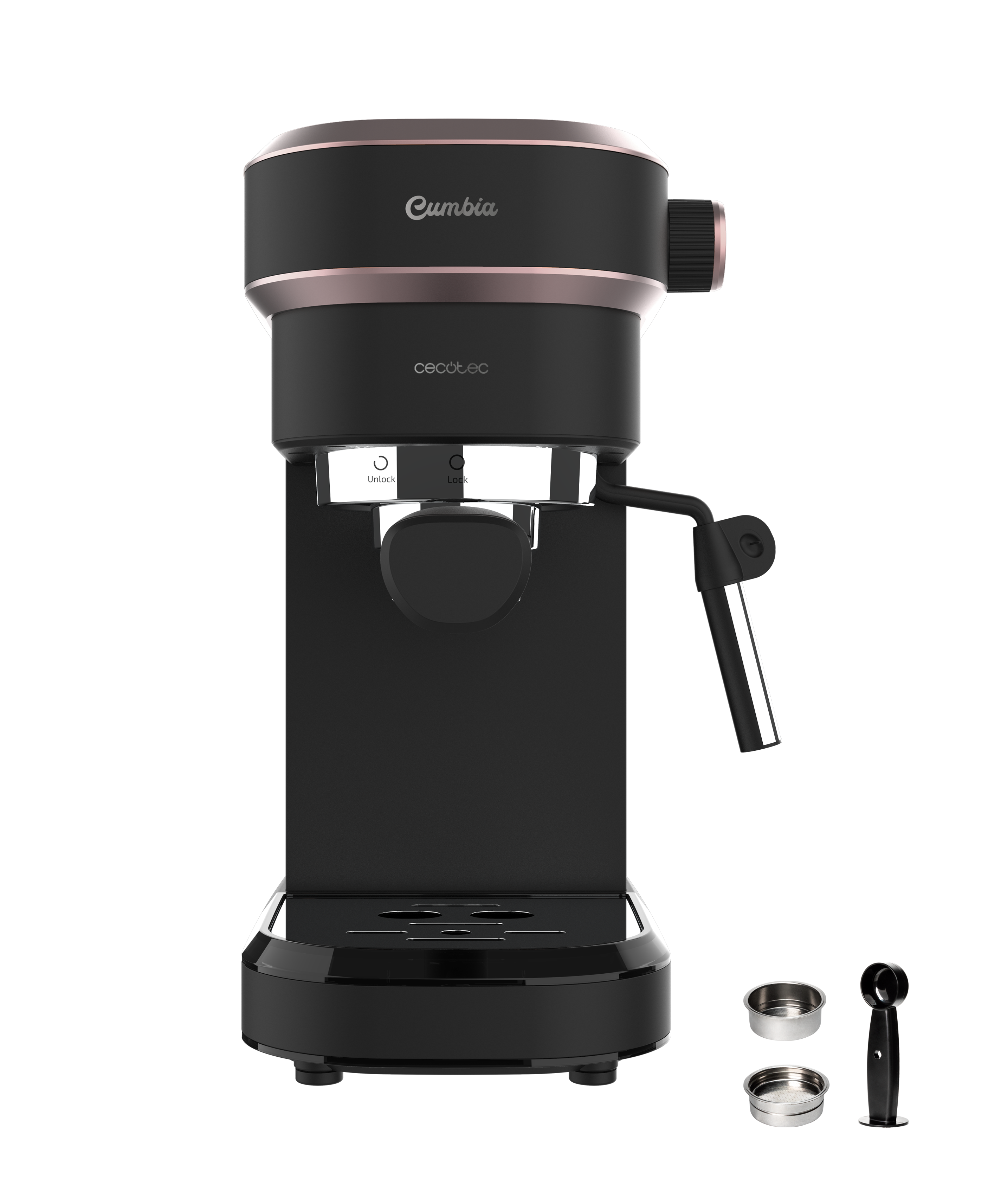Cafetera express - Cecotec Cafelizzia 890 Rose Pink, 1350 W, 20 bares, Thermoblock y vaporizador, Rose