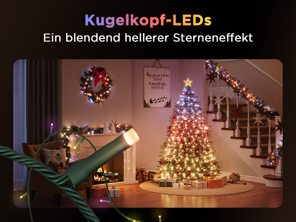 GOVEE H6870341 Weihnachts-Lichterkette mit Glitzereffekt 20 M (G)