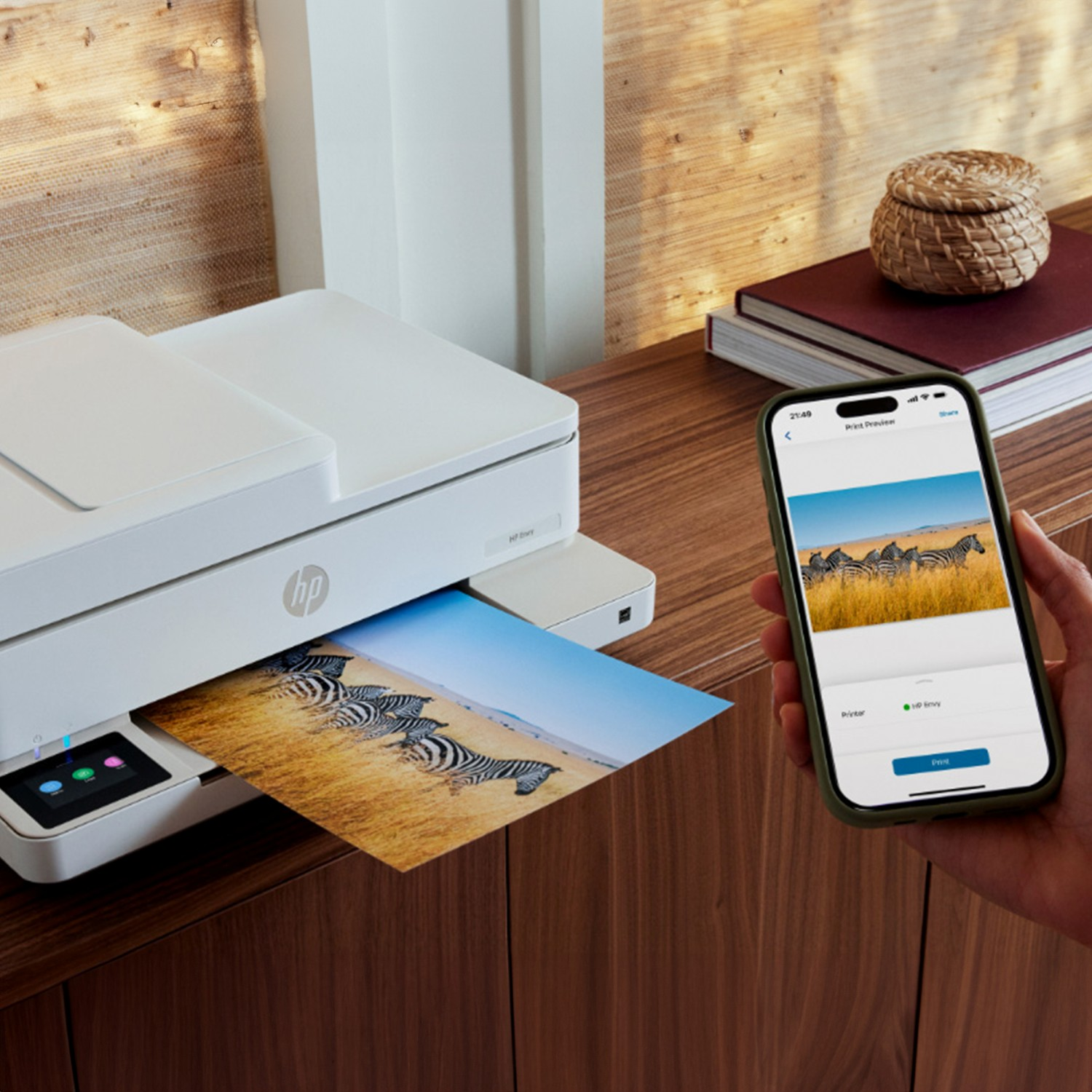 Impresora multifunción tinta - HP Envy 6530, Impresión a doble cara, Alimentador automático de documentos, Wi-Fi, Instant Ink, Blanco