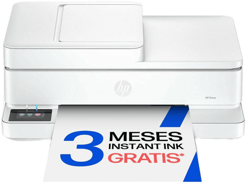 Impresora multifunción tinta - HP Envy 6530, Impresión a doble cara, Alimentador automático de documentos, Wi-Fi, Instant Ink, Blanco