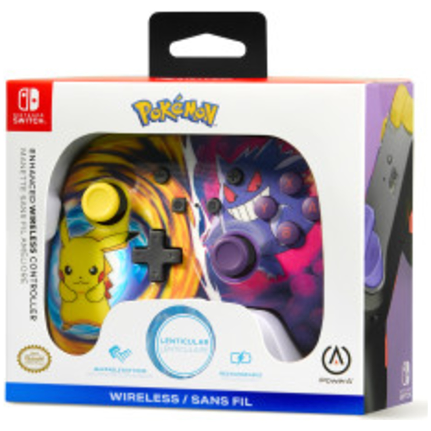 POWERA Pikachu VS Gengar Manette Nintendo Switch Multicolore