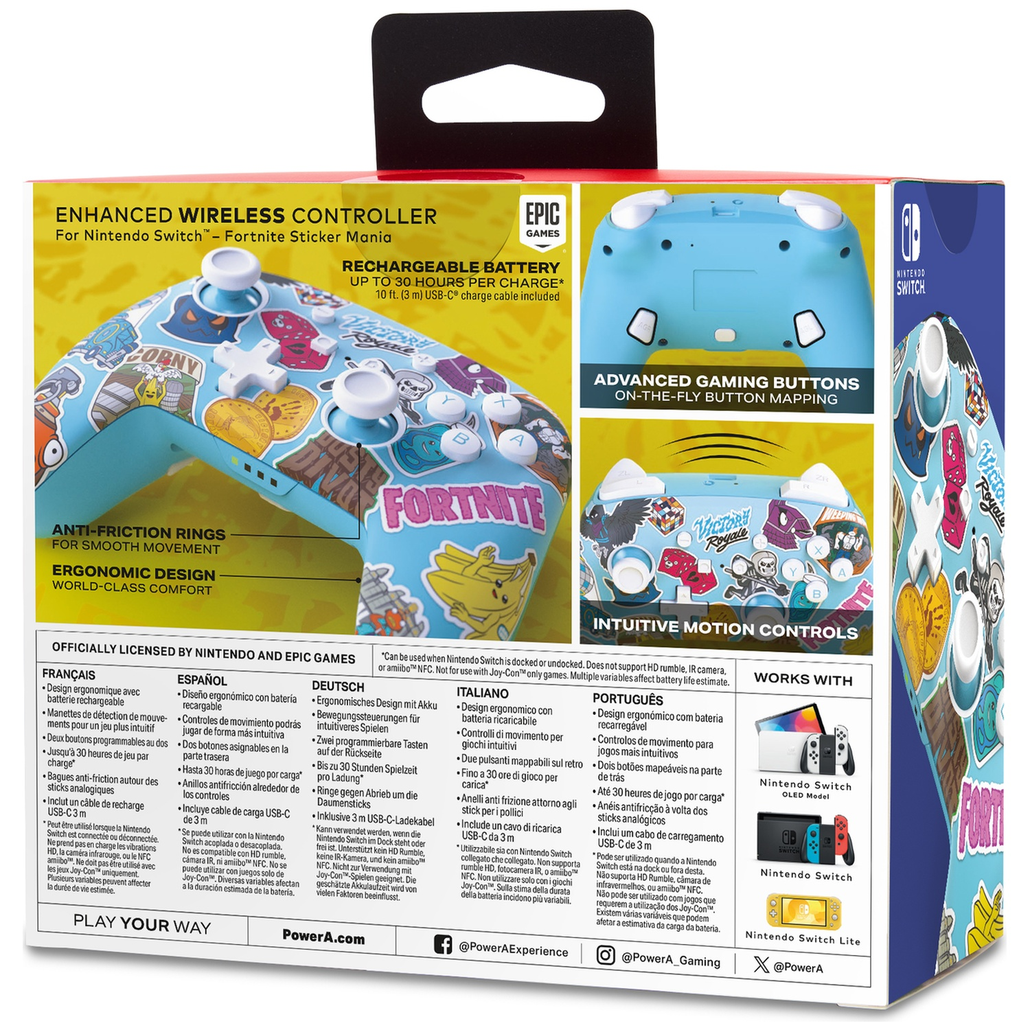 POWERA Sticker Mania Manette Nintendo Switch Multicolore