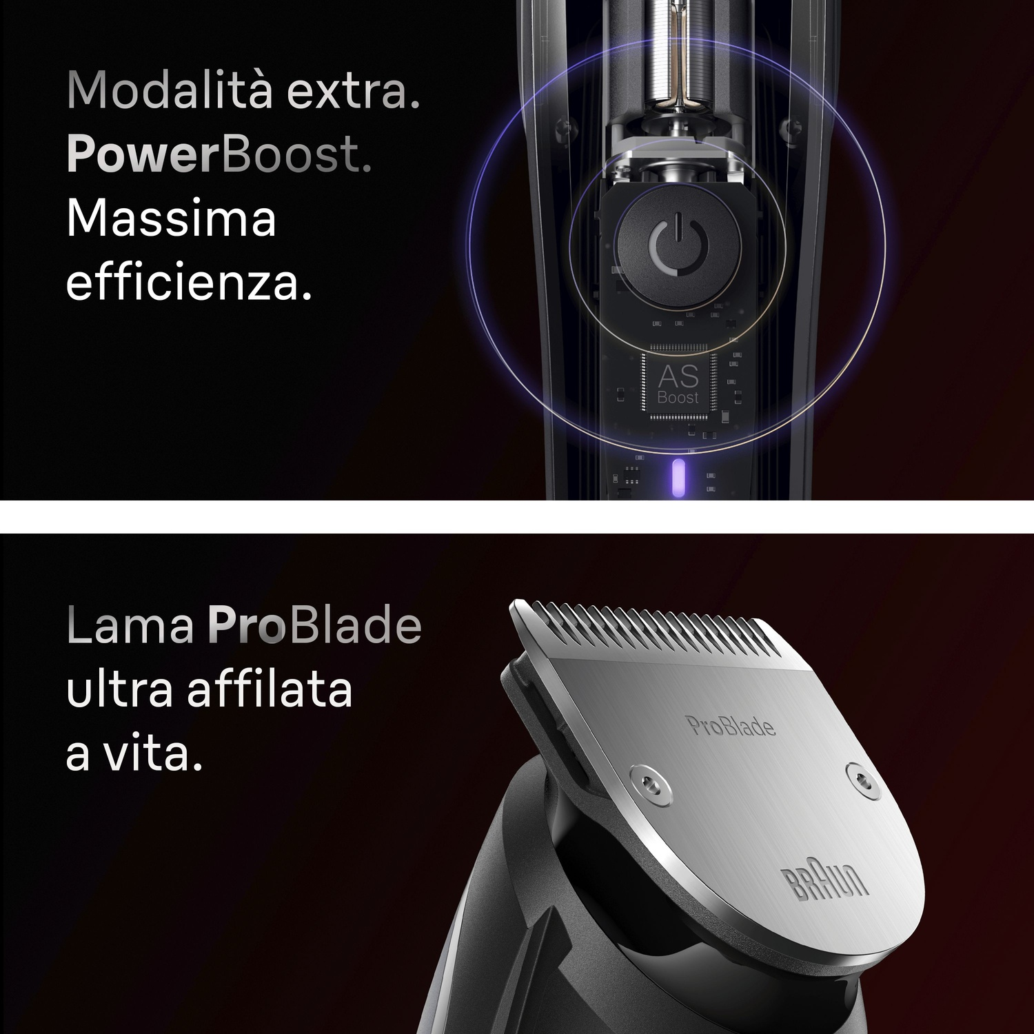 Regolabarba BRAUN BEARD BT9520F1 CROMO, Lama in acciaio, Wet & Dry, Accumulatore, CROMO