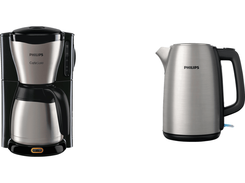 PHILIPS Frühstücks Set (Café Gaia Kaffeemaschine & Viva Collection Wasserkocher) Bundle