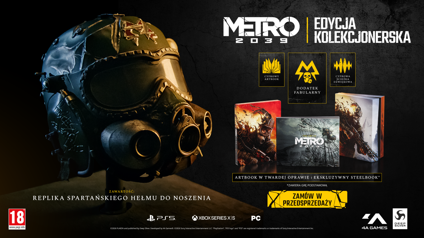 Edycja kolekcjonerska Metro 2033 z repliką kasku do noszenia, artbookiem, steelbookiem i dodatkami.