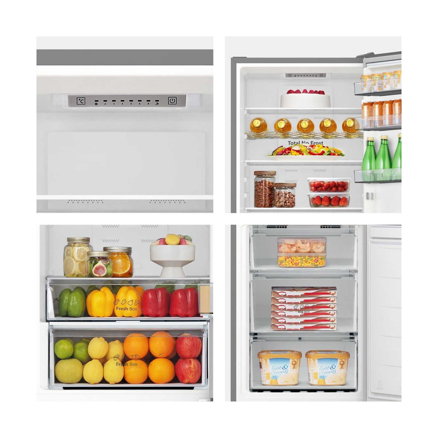 FRIGORIFERO COMBINATO HISENSE FCN331ACA, Capacità netta totale 336 l, Rumorosità: 35 dB(A), 4 ripiani, Dimensioni: L 59,5 cm A 201,7 cm P 57,9 cm, Inox, Classe A