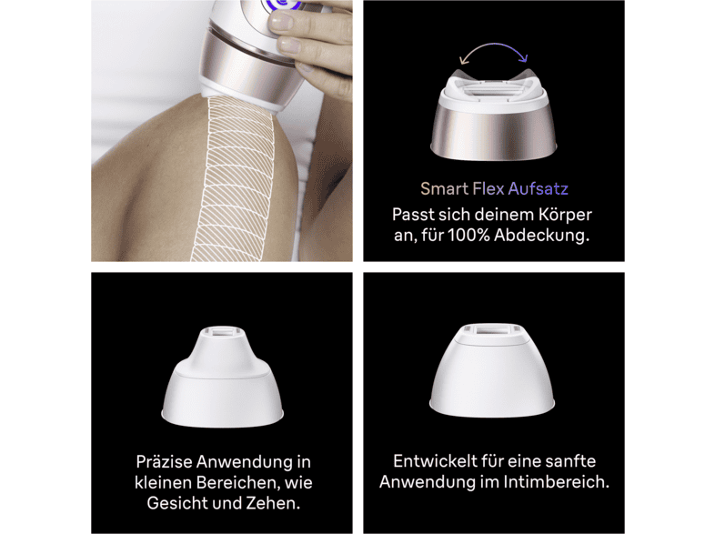Braun Skin i-expert Pro IPL PL7321 - Golden Ribbon IPL-Lasergerät (Gold, mit Smart Flex Aufsatz, 2 Aufsätze, Tasche, Venus Rasierer, Netzbetrieb) — Foto 4 von 5