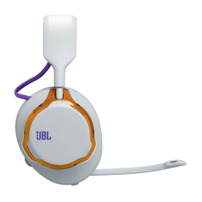 Auriculares gaming - JBL Quantum 650, 45 h de autonomía, Inalámbrico, Blanco y Naranja
