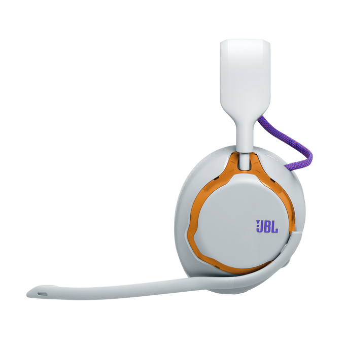 Auriculares gaming - JBL Quantum 650, 45 h de autonomía, Inalámbrico, Blanco y Naranja