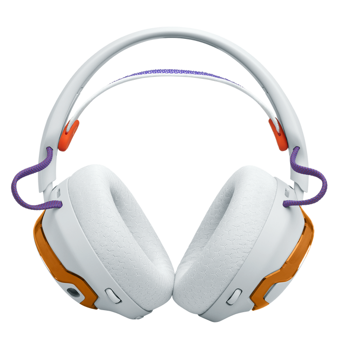 Auriculares gaming - JBL Quantum 650, 45 h de autonomía, Inalámbrico, Blanco y Naranja