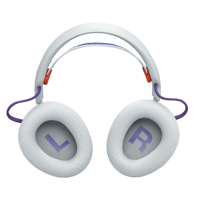 Auriculares gaming - JBL Quantum 650, 45 h de autonomía, Inalámbrico, Blanco y Naranja