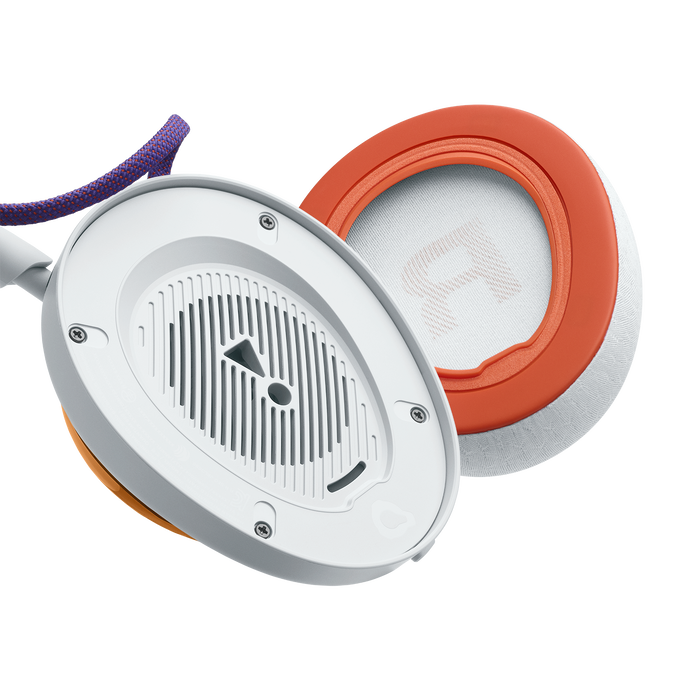 Auriculares gaming - JBL Quantum 650, 45 h de autonomía, Inalámbrico, Blanco y Naranja