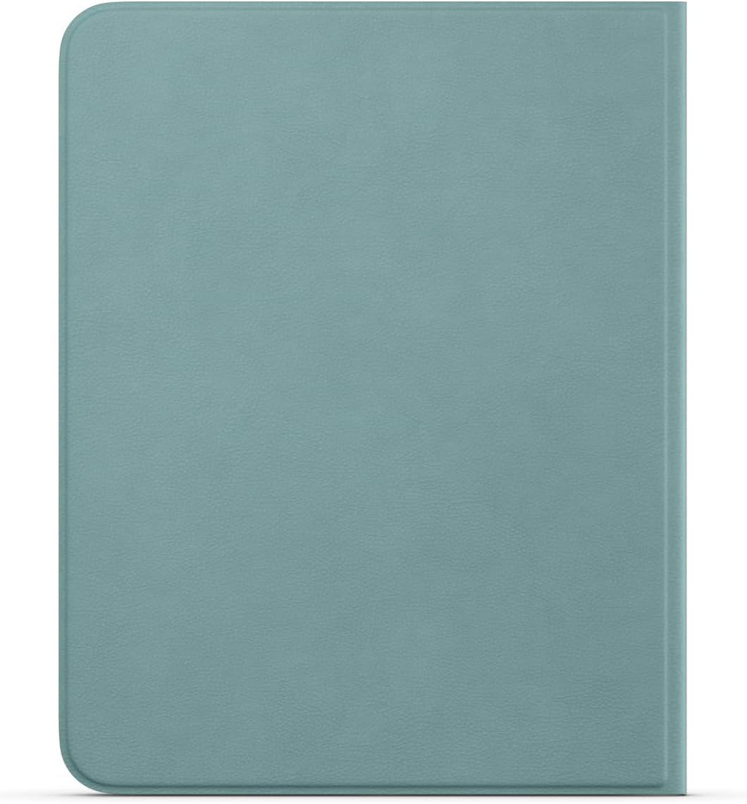 Eine einfarbige hellblaue Tablet-Schutzhülle auf weißem Hintergrund.