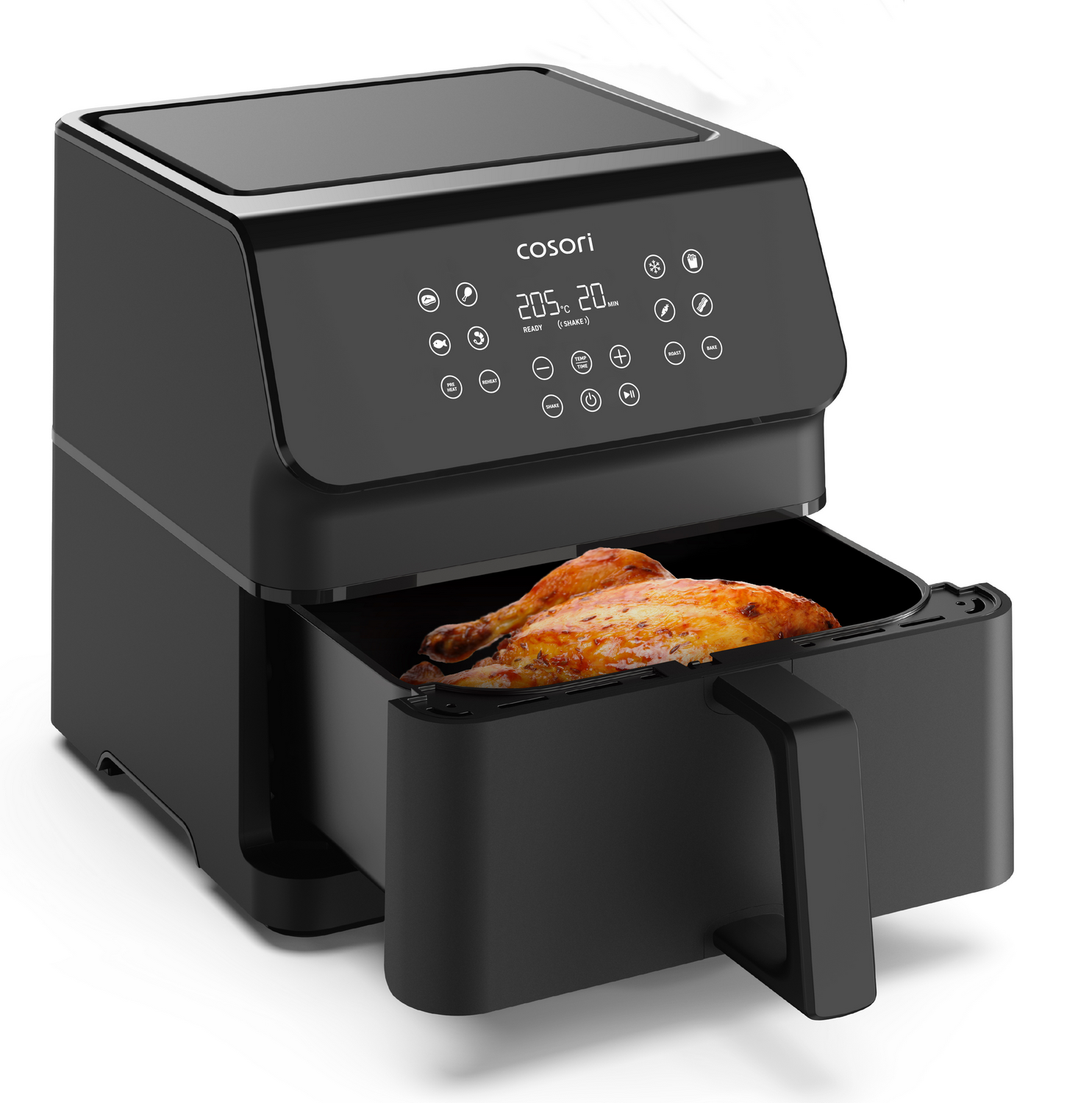 Freidora de aire - Cosori Premium II con revestimiento cerámico, 6.2 l, 1700 W, 205 °C, Negro