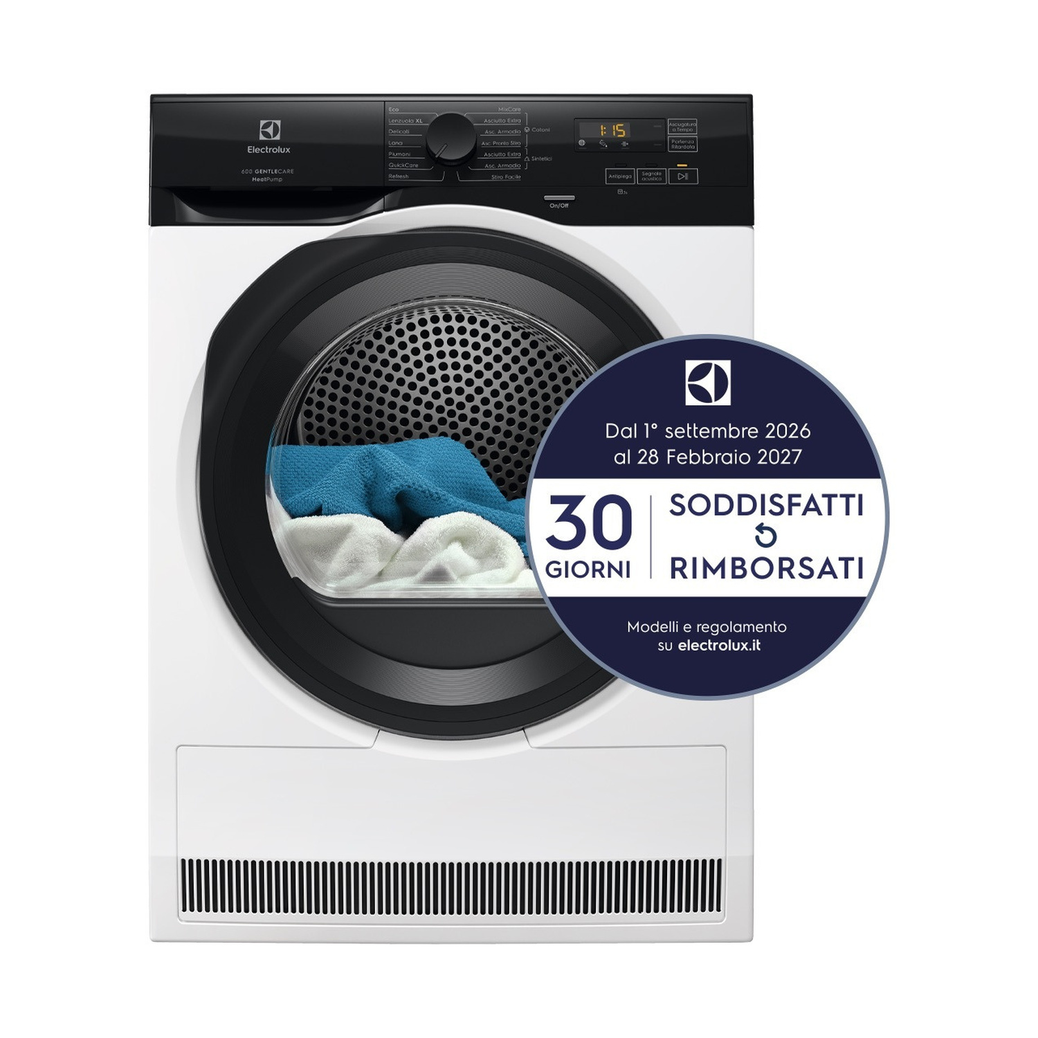 ASCIUGATRICE ELECTROLUX EW6HZ1CH9C A pompa di calore, 9 kg, profondità 63,8 cm, 64 dB(A), Bianco, Classe C
