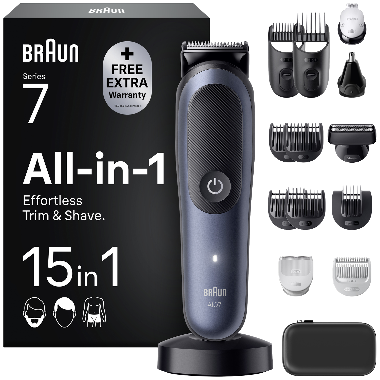 BRAUN All-in-One, 15in1, AIO7580 Multigroomer Blauw