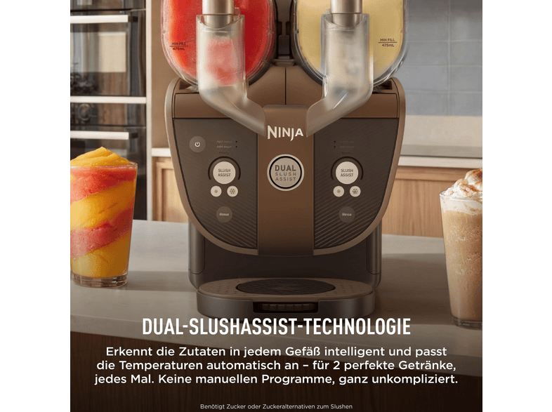 NINJA FS702EUBR SLUSHi Twist für gefrorene Getränke, Slush-Eismaschine (500 Watt, Mokka)
