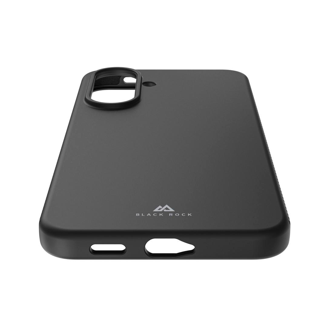 Schwarze Schutzhülle für Smartphones mit Markenlogo und Aussparungen für Kamera und Anschlüsse.