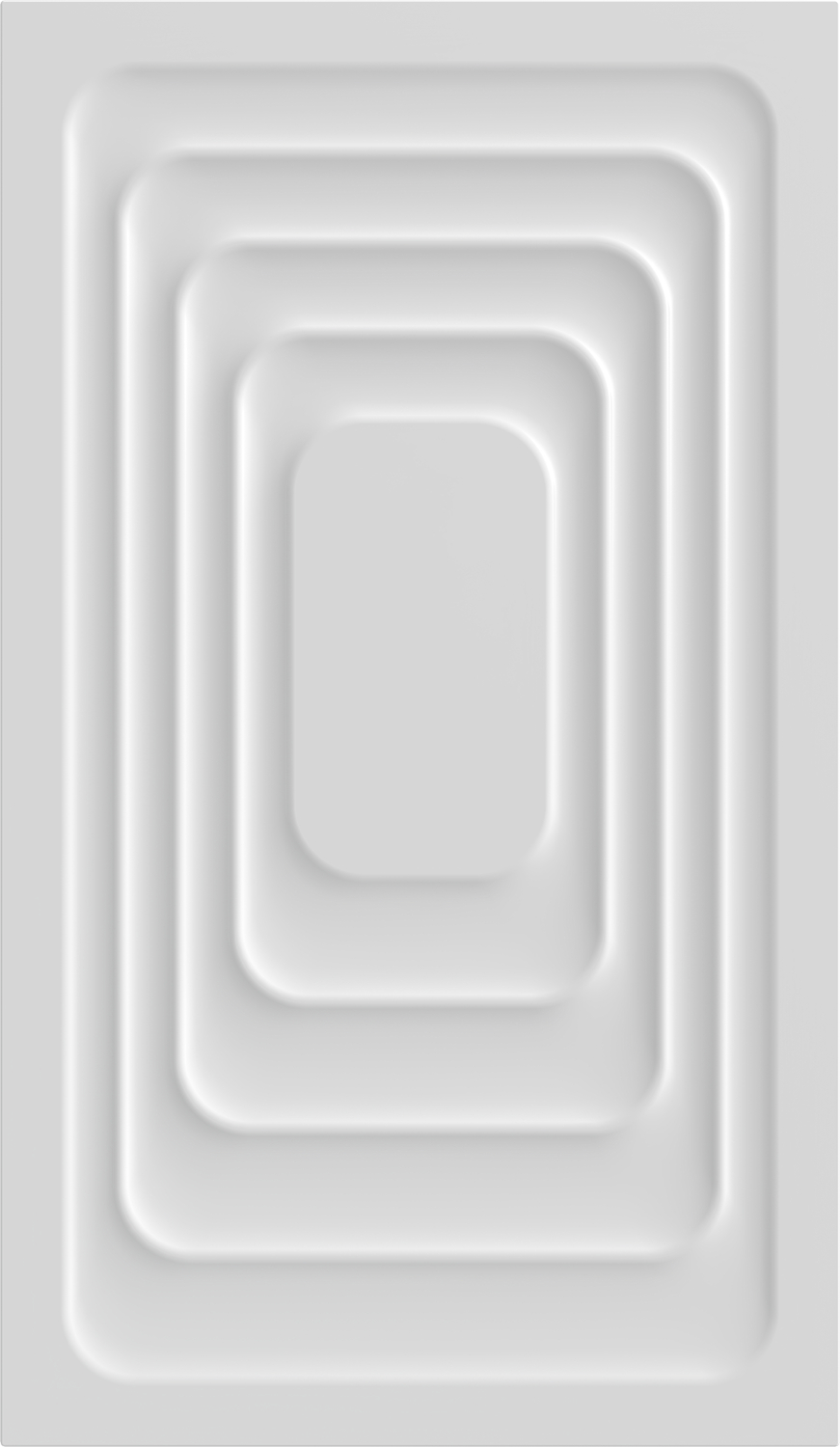 A white panel featuring four nested, recessed rectangular shapes with rounded corners.
