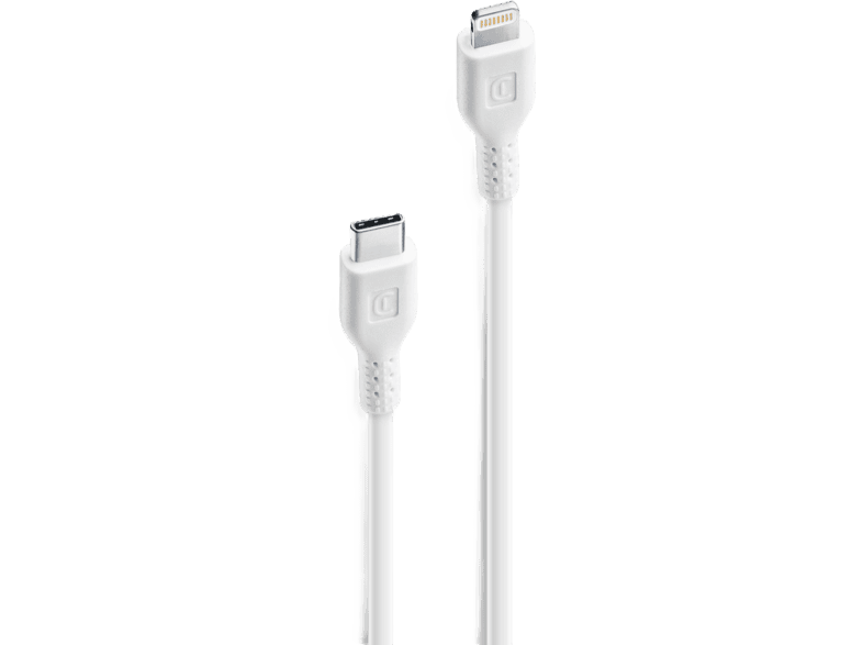 Cable USB C a Lightning - CellularLine Power Cable, Para Apple iPhone, 30 W, C, Lightning, 120 cm, Blanco