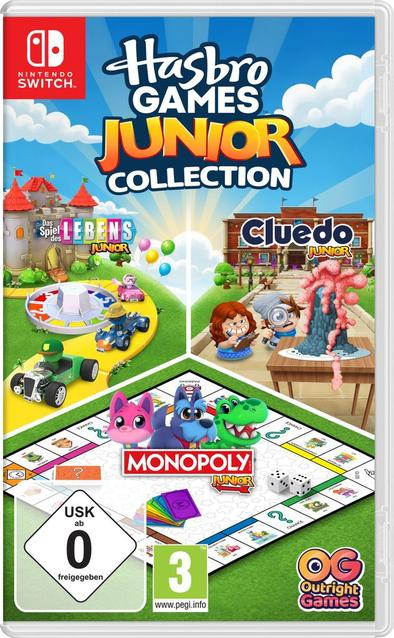 Nintendo Switch Cover für Hasbro Games Junior Collection mit Monopoly, Cluedo und Das Spiel des Lebens.