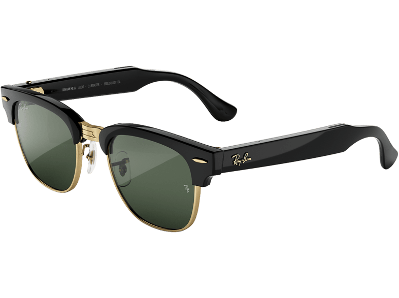 Gafas IA - Ray-Ban Meta Audio Clubmaster, Shiny Black sobre dorado, Transitions® verde grafito, con de audio