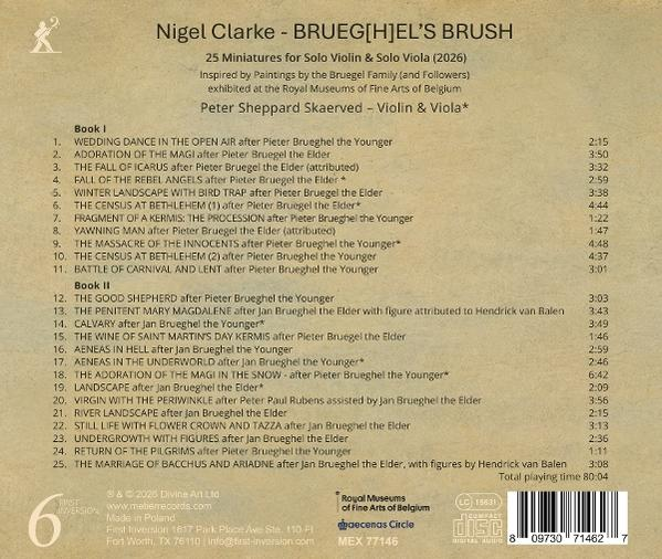 Rückseite einer CD-Hülle mit Musiktrack-Liste auf braunem Hintergrund.