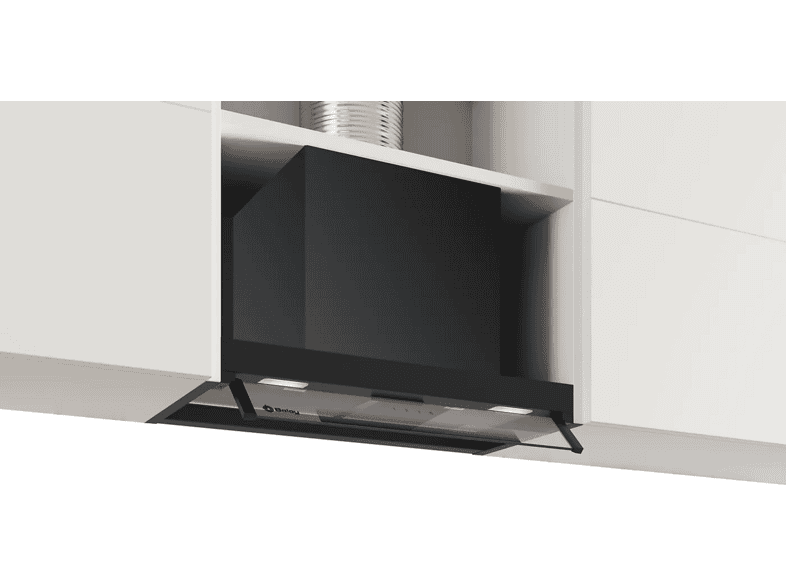 Campana grupo filtrante - Balay 3BD865MM, 3 potencias, 582 m³/h, 60 cm, Negro mate con cristal