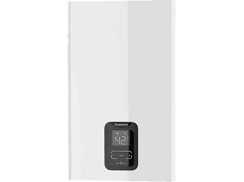 Calentador a gas - Ariston Next Evo X 16, Gas Natural, 30 Kw, 0.1 bar presión mínima, 16 l, Pantalla HMI, Blanco + Kit salida de humos