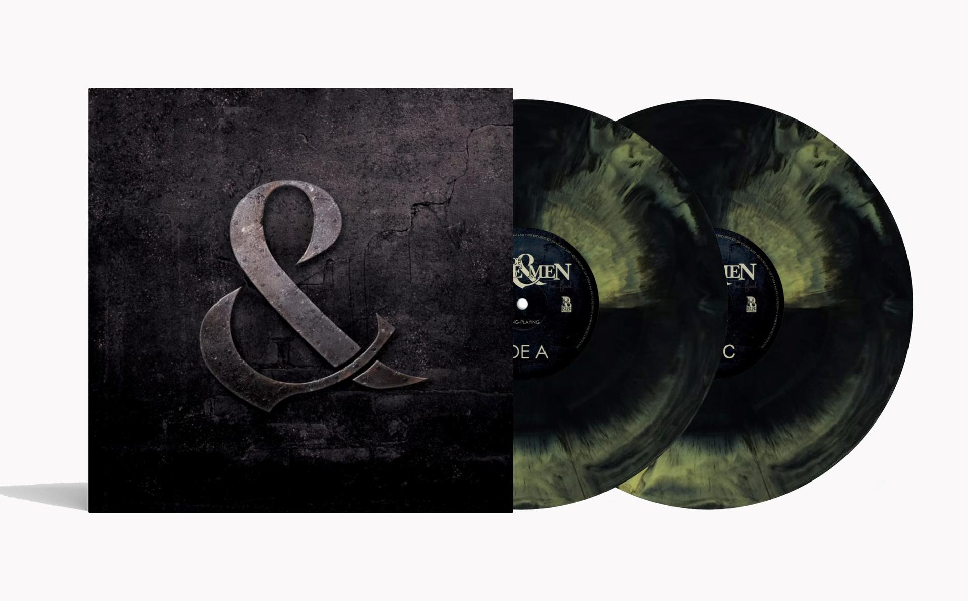 Ein Albencover mit einem Ampsersand-Symbol und zwei schwarz-grüne Vinylplatten.