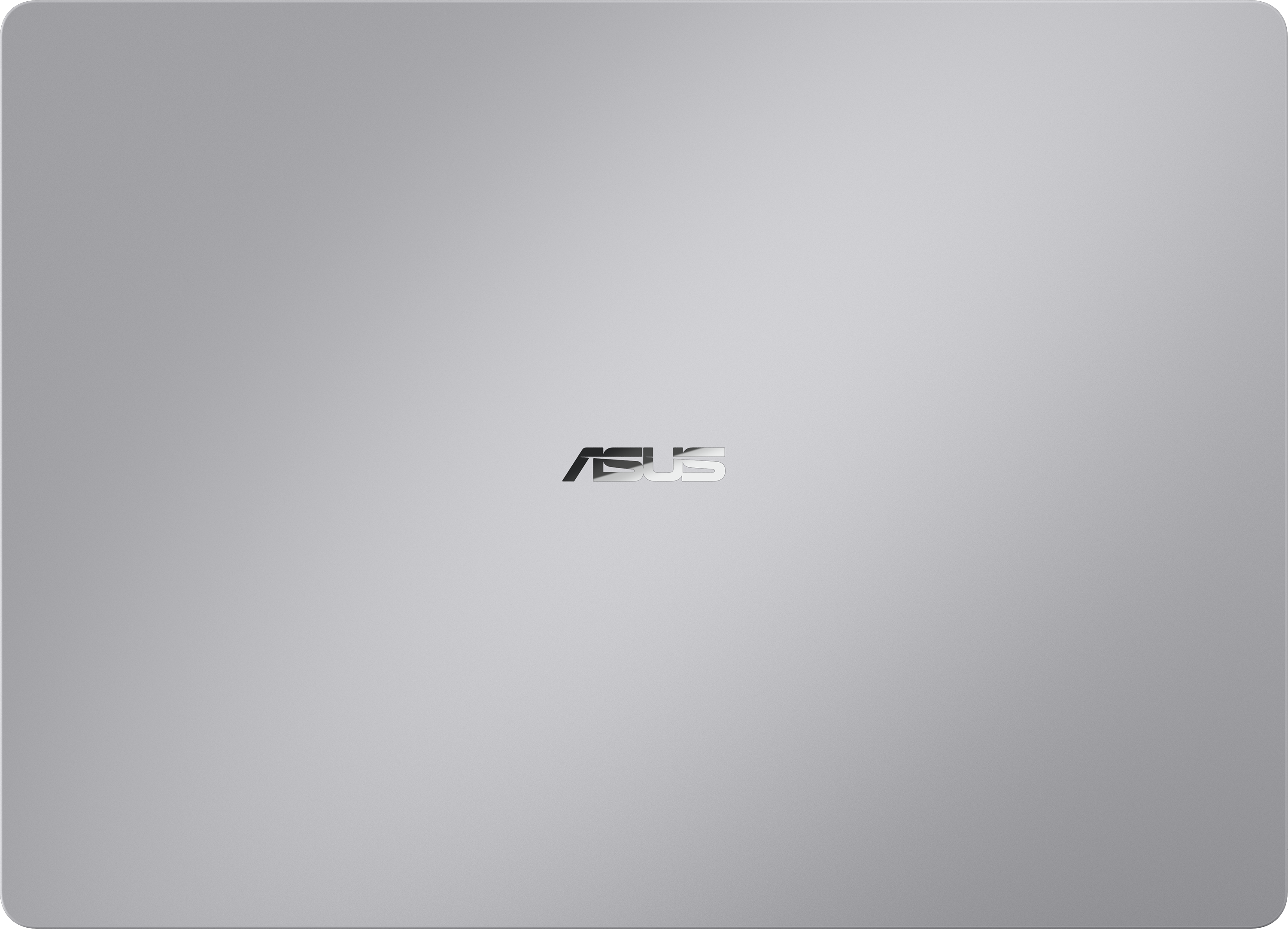 Egy ezüst laptopfedél középen az ASUS logóval.