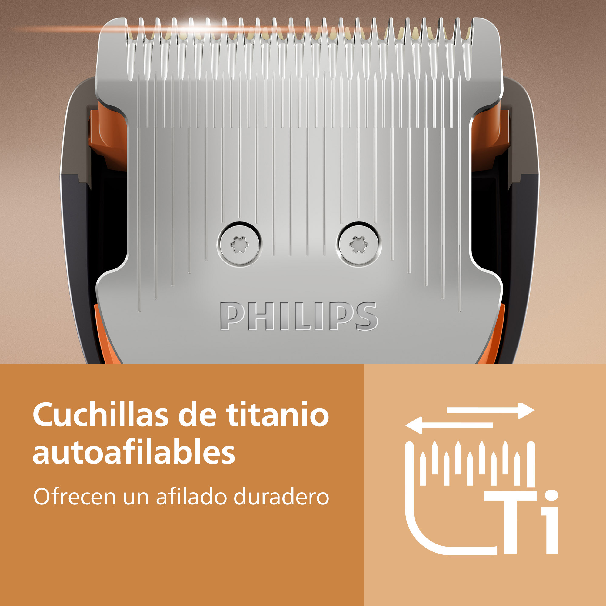 Cuchillas de titanio autoafilables Philips.