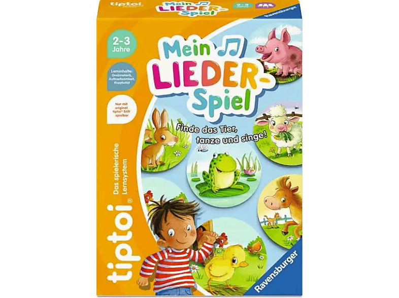 Ravensburger tiptoi® Mein Lieder-Spiel (ab 2 Jahren) tiptoi, Mehrfarbig