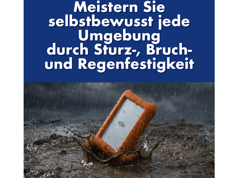 LACIE Festplatte Rugged 5 TB, USB-C 3.0, extern (STFR5000800) — Foto 4 von 6