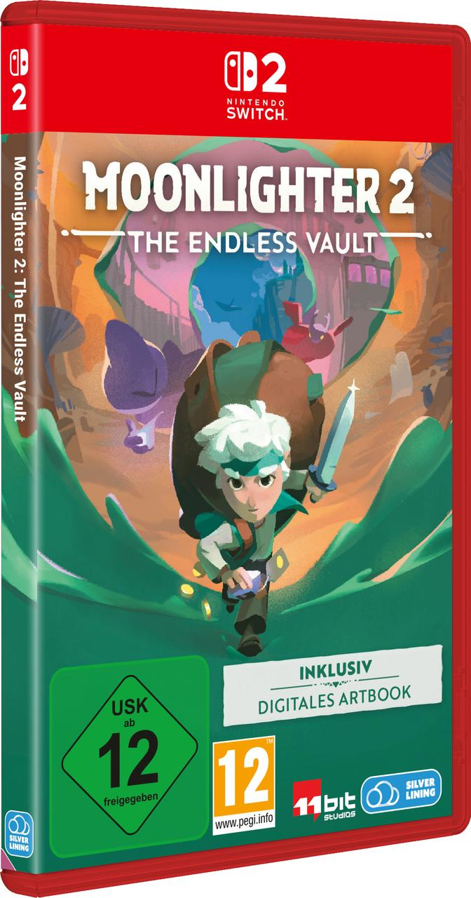 Spielhülle von Moonlighter 2: The Endless Vault für Nintendo Switch mit Abenteuergrafik und USK-12-Logo.
