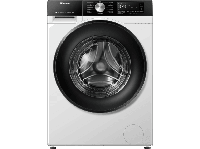 Lavadora secadora - Hisense WD3S9043BW3, 9kg + 6kg, 1400 rpm, 15 programas, WiFi, Monitor de Consumo, Lavado y Secado Rápido, Pure Jet, Blanco