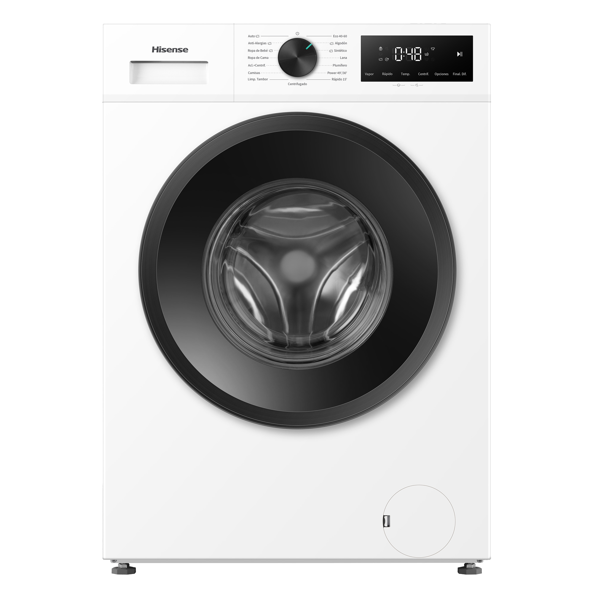 Lavadora carga frontal - Hisense WF1I7022BWJ, 7 kg, 1200 rpm, 15 programas, Función Vapor, Pure Jet, Auto Wash, Antiarrugas, Pausar y añadir, Blanco