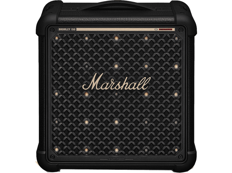 Altavoz inalámbrico - Marshall Bromley 150, 200 W, Tecnología True Stereophonic 360°, +40h Autonomía, Luces Integradas, Negro