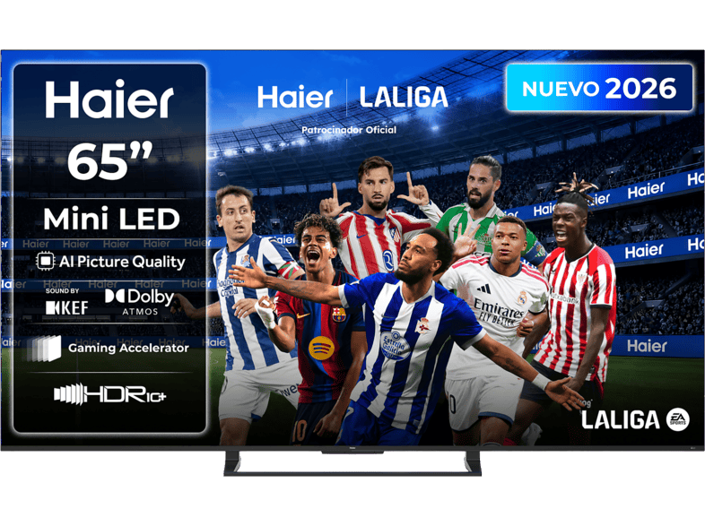 TV Mini‑LED 65" - Haier M80 Series H65M80GUX, 4K, Google TV, 60Hz, Dolby Atmos, Negro