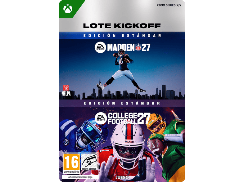XBOX Series X S Collegue Football 27 + Madden Lote Kickoff (Código descarga)