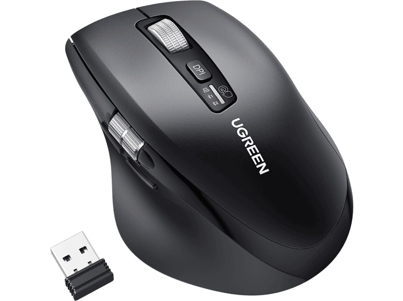 UGREEN Ergonomik 5000 DPI Sessiz Kablosuz Wireless Mouse, Siyah , 45792