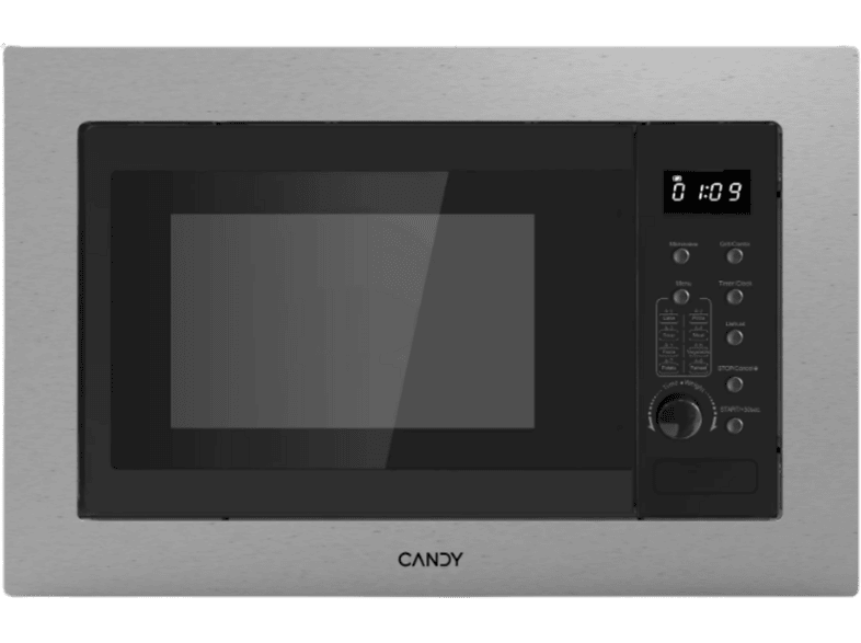 Microondas con grill integrable - CANDY CA38FK7XSBX, 800 W, 5 niveles, Función descongelación, 20 l, Inox