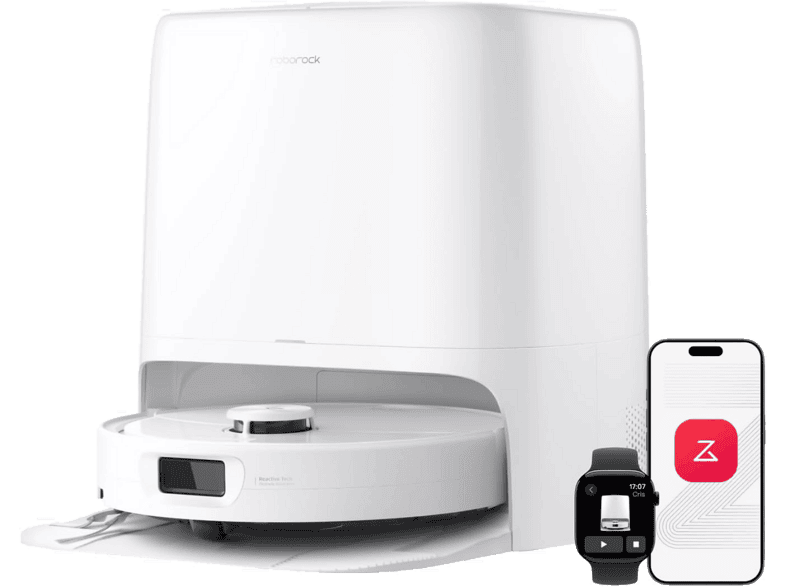 Robot friegasuelos - Roborock Qrevo 2 ProX, 60 W, Navegación LiDAR, 253 min Autonomía, Base Auto-vaciado, 25.000 Pa Blanco