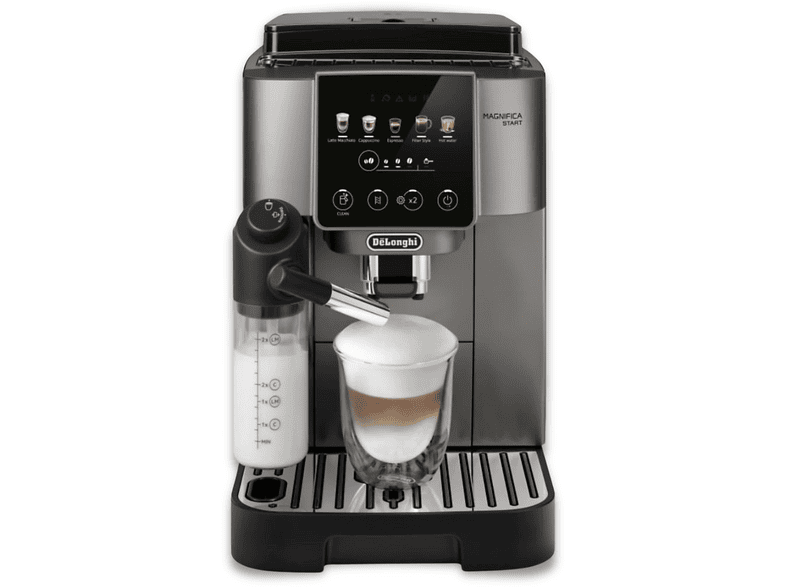 Cafetera superautomática - De’Longhi Magnifica Start ECAM220.91.TB, 15 bar, 1450 W, Molinillo integrado, Depósito de leche, Táctil, Negro Titanio