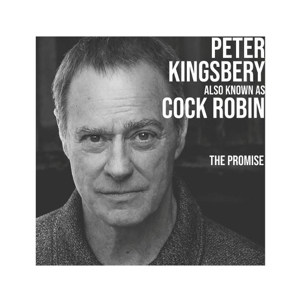 Schwarz-Weiß-Porträt von Peter Kingsbery mit Text zum Album The Promise.