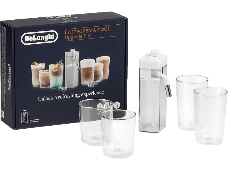 Set para cafetera - De' Longhi LatteCrema Cool DLSC032, Espuma fría, Blanco