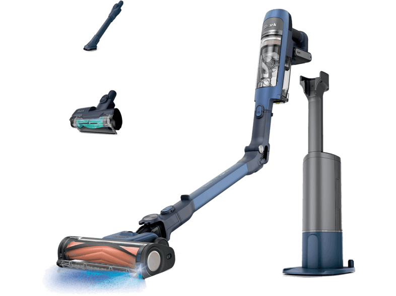 Aspirador escoba - Shark IA3241EUT, 350 W, 60 min Autonomía, Vaciado Automático, Ultramarin
