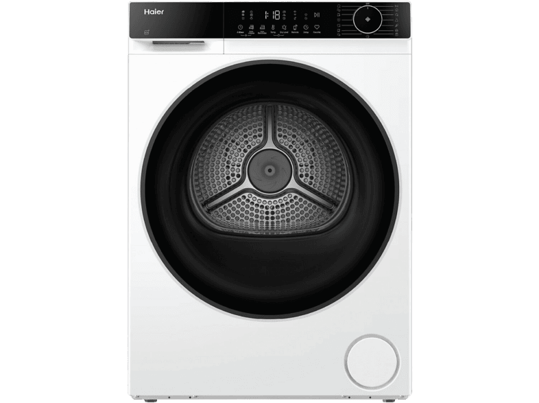 Secadora bomba de calor - Haier HD120-E357U1, 12 kg, 15 programas, Wi‑Fi, Smart AI, Blanco